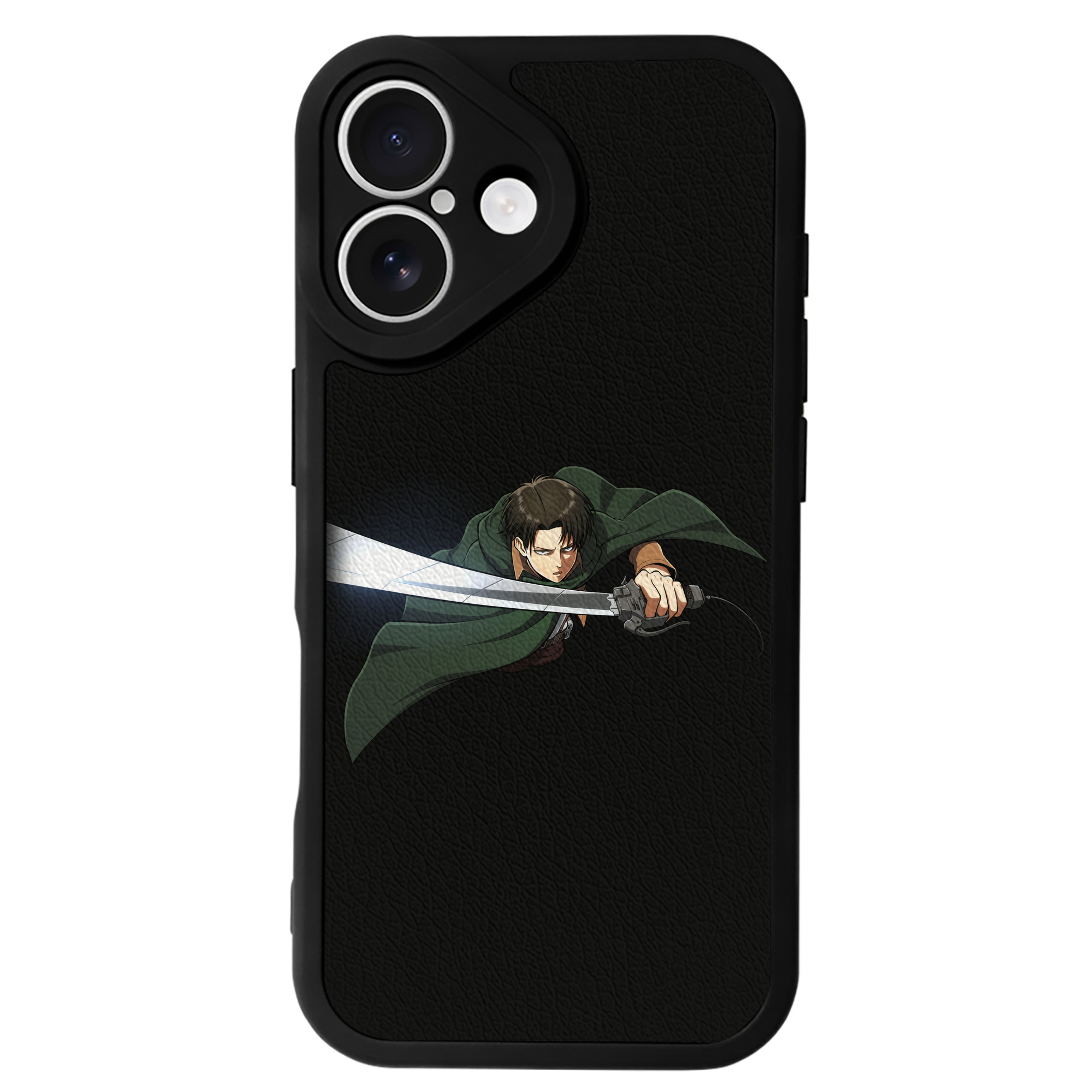 （画像用） 進撃の巨人 リヴァイ·アッカーマン Attack on Titan Levi Ackerman 【iPhone 16シリーズ対応】シリコンスマホケース（レザー調） 材質：シリコン